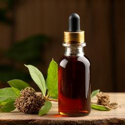 Image of product: Bottle of bhringraj hair oil with herbs